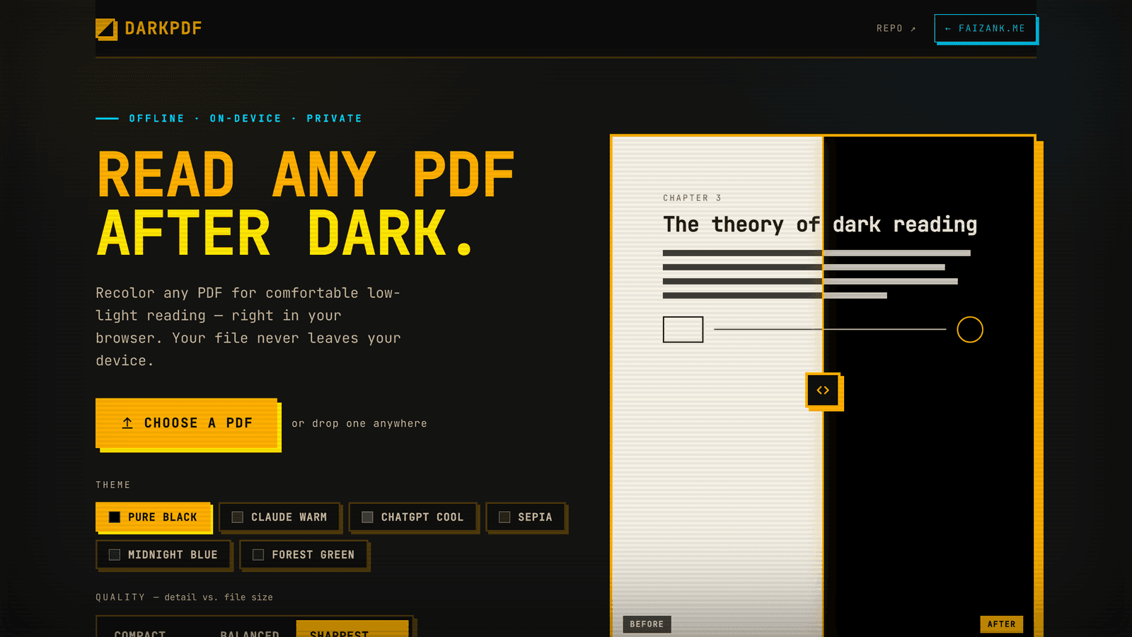 DarkPDF’s browser interface.